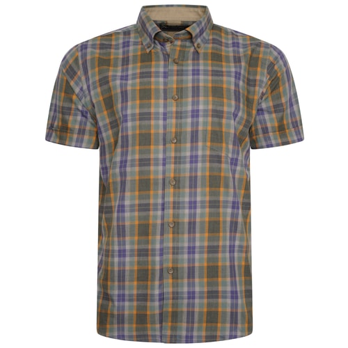 KAM Casual Check Shirt Sage